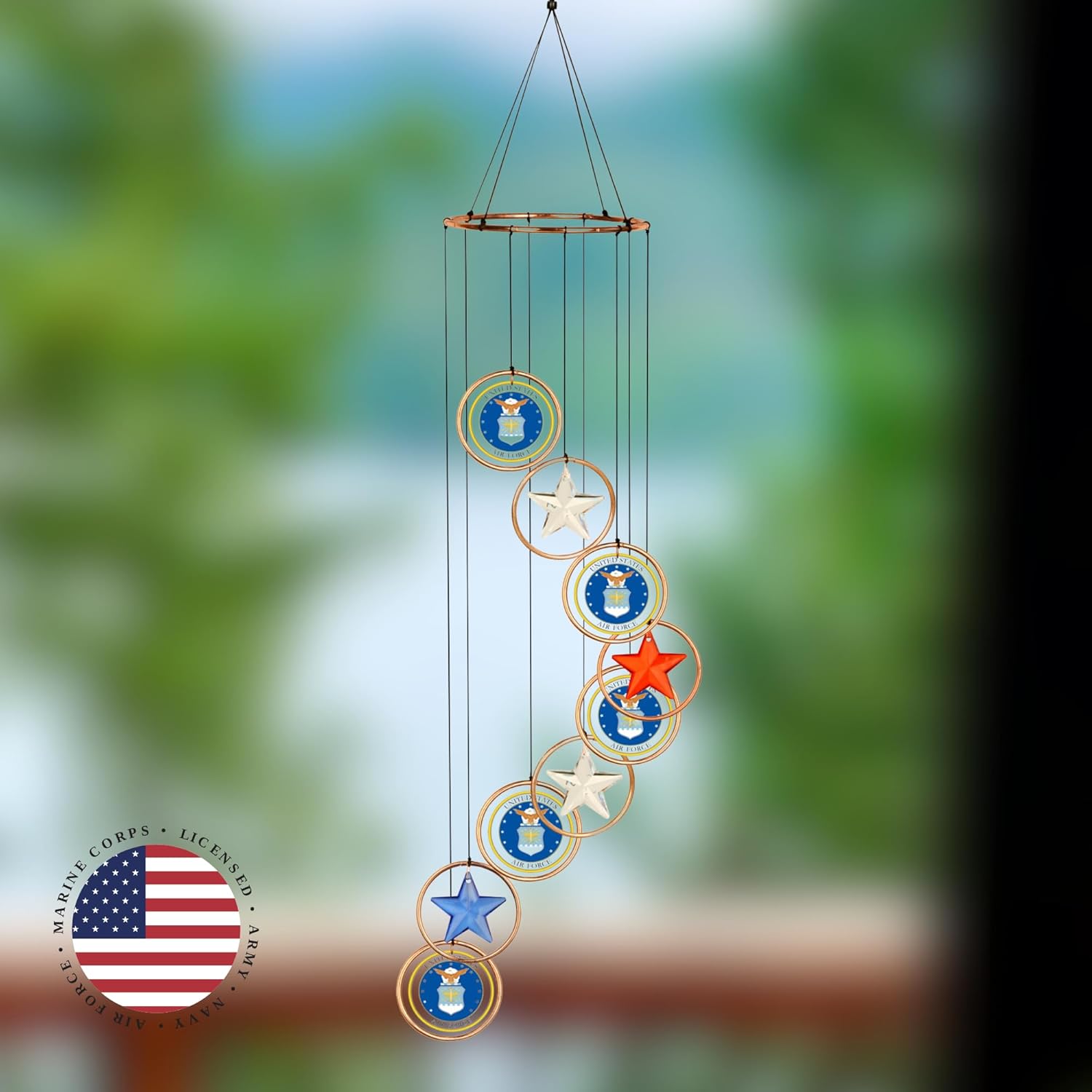 Red Carpet Studios 15182 Patriot Spiral Wind Chime, Air Force