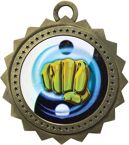 Miniatura 2 de Express Medals Various Styles 1 to 50 Pack of Engraved Gold Martial Arts Medals Trophy Award with Neck Ribbon Medal Trophies Gift Prize Karate