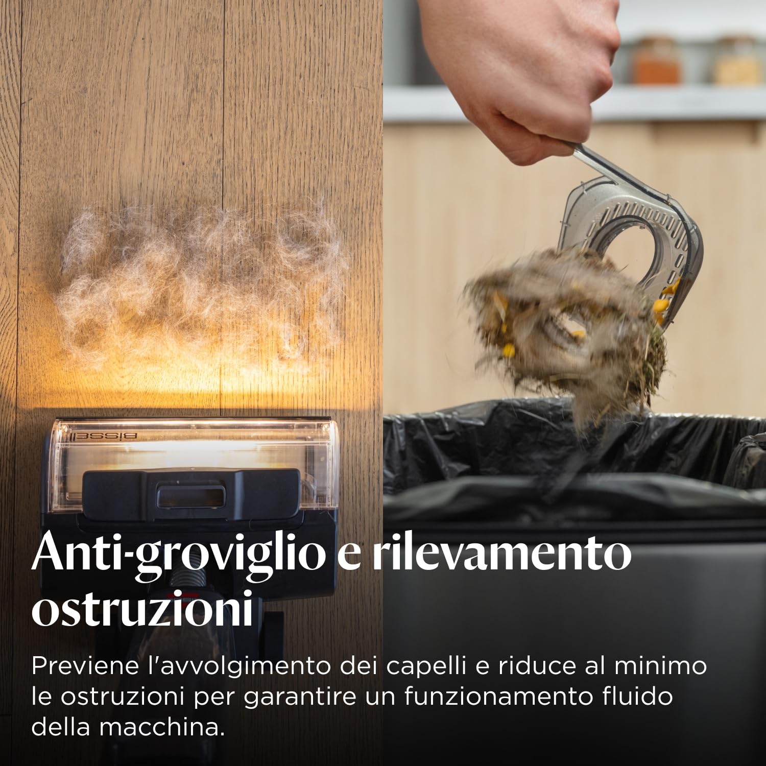 Bissell CrossWave HydroScrub, Aspirapolvere e lavapavimenti senza fili, potente pulitore multisuperficie per pavimenti, autonomia di 45 minuti, con pulizia dei bordi, faretti a LED, 4283N