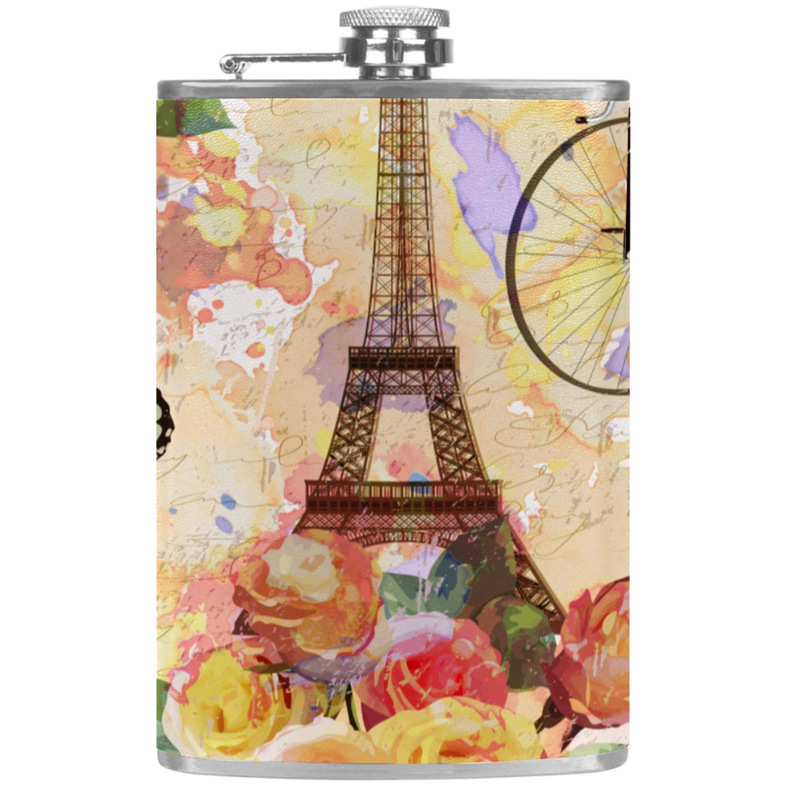 Flasque à whisky de poche en cuir idéale pour le camping et le barbecue