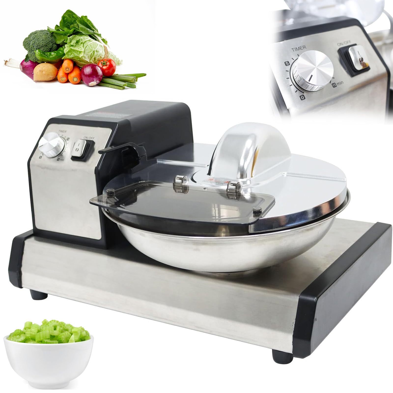 Picadora de Alimentos Eléctrica, Procesador Automático, Tritura Carne Veg