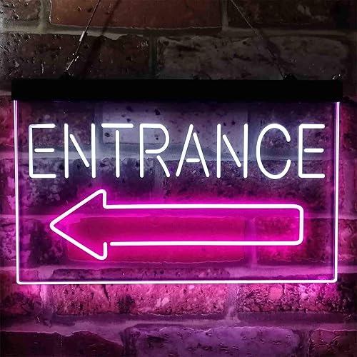 Miniatura 10 de ADVPRO Flecha de entrada izquierda doble color LED neón signo azul y rojo 24 x 16 pulgadas st6s64-i3896-br