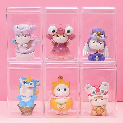 Miniatura 3 de FOMIYES 5 cajas de almacenamiento de figuras de acción, gabinete de exhibición de plástico transparente para figuras coleccionables, organizador de