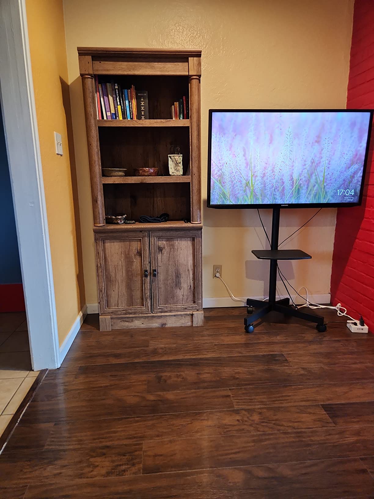 42/mo Finance Sauder Palladia Library With Doors, Wind Oak finish