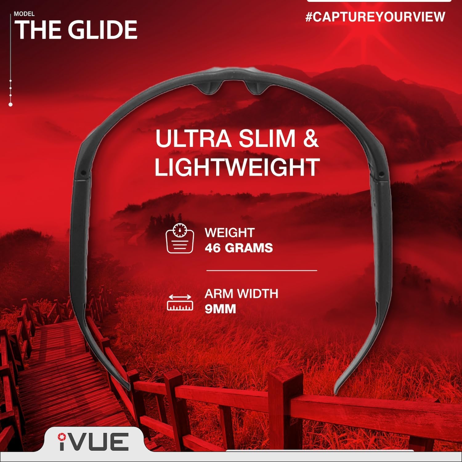 iVue Glide 1080P HD Camera Glasses Video Recording Sport Sunglasses DVR Eyewear, 30fps, 64GB Memory