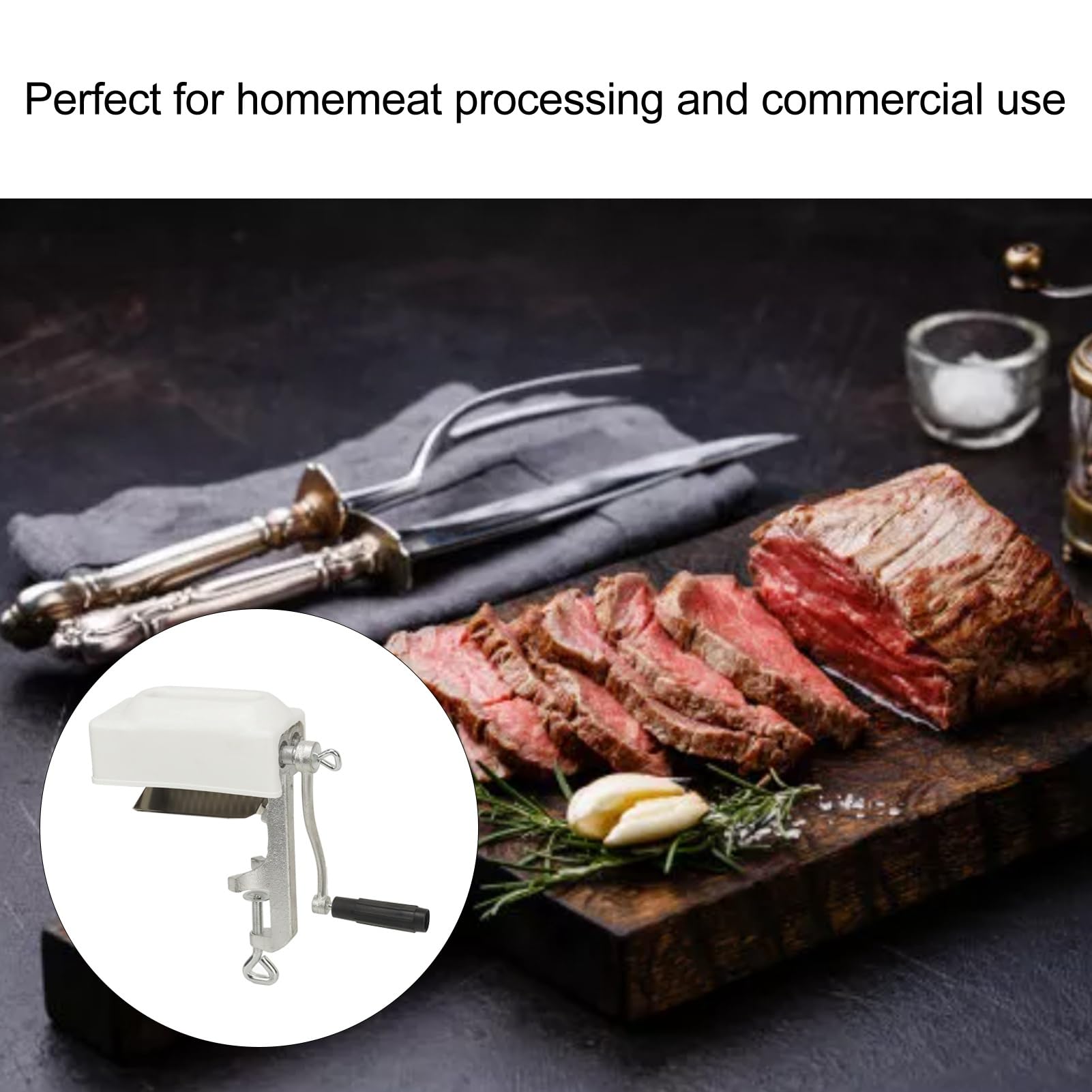 Fleischklopfer Würfel, Robustes Steak Abflachungswerkzeug manueller Fleischklopfer mit Gusseisenrollen für gewerbliche und private Küche