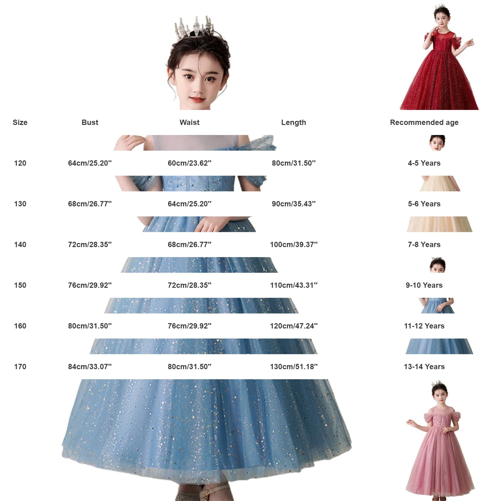 Abito da Bambina con Maniche Corte/Lunghe,Vestito Elegante per Feste di Compleanno,Vestiti Estivi da Ragazze Vestito Bimba Versatili per Uso Quotidiano