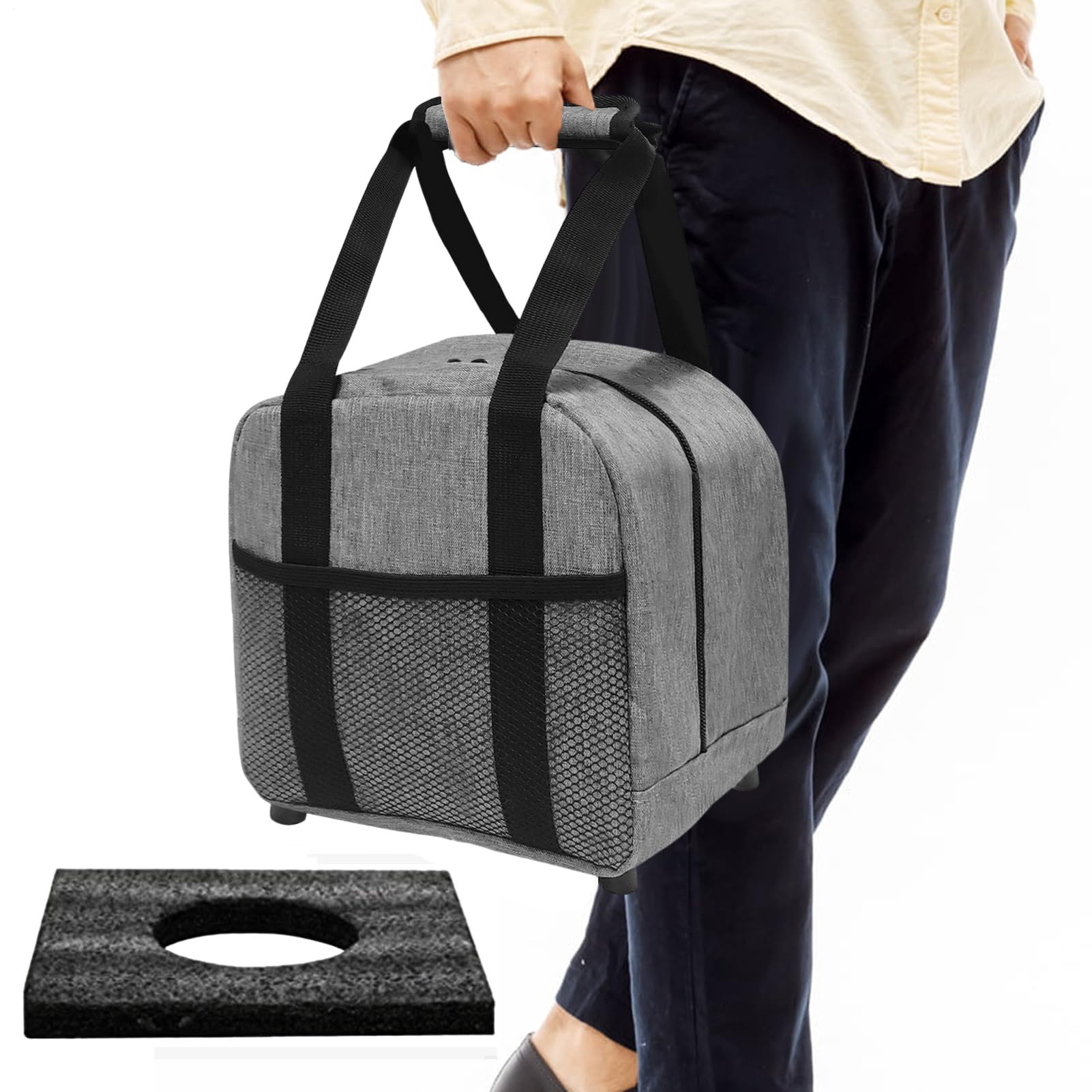 Bowlingtasche mit einzelnem Ball – Design mit Netztasche, Bowlingtasche mit einzelnem Ball, Brsa mit Netztasche | kompakte gepolsterte Tasche, elegantes und langlebiges Accessoire, für den Transport