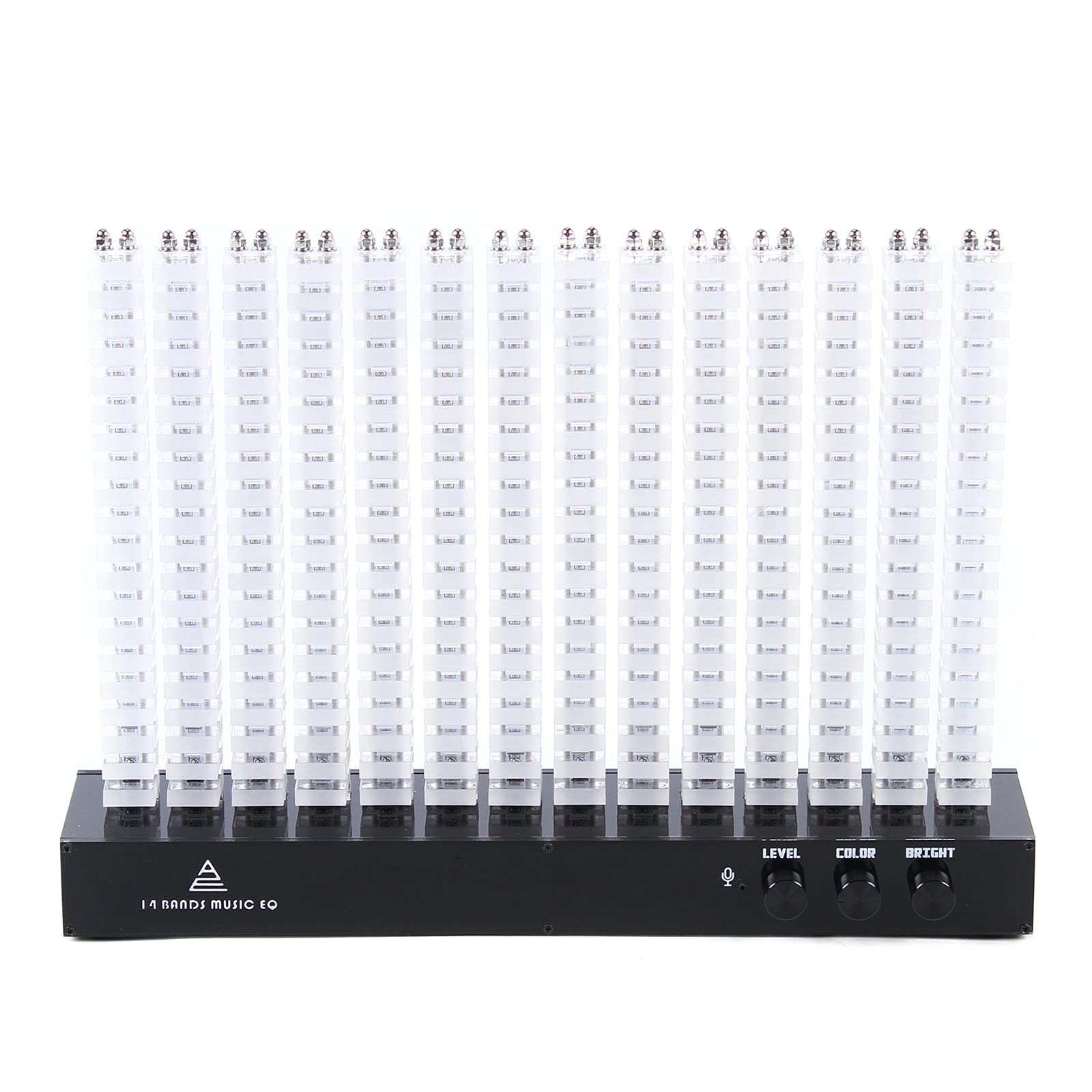 Spectrum Analyzer, 110V 14-Band Spectrum Analyzer, Acrylic Tabletop LED Rhythm Light, 14-Segment Spectrum Display Analyzer with RCA to 3.5 Earphone Cable, Spectrum Analyzer for Party Concerts Bar