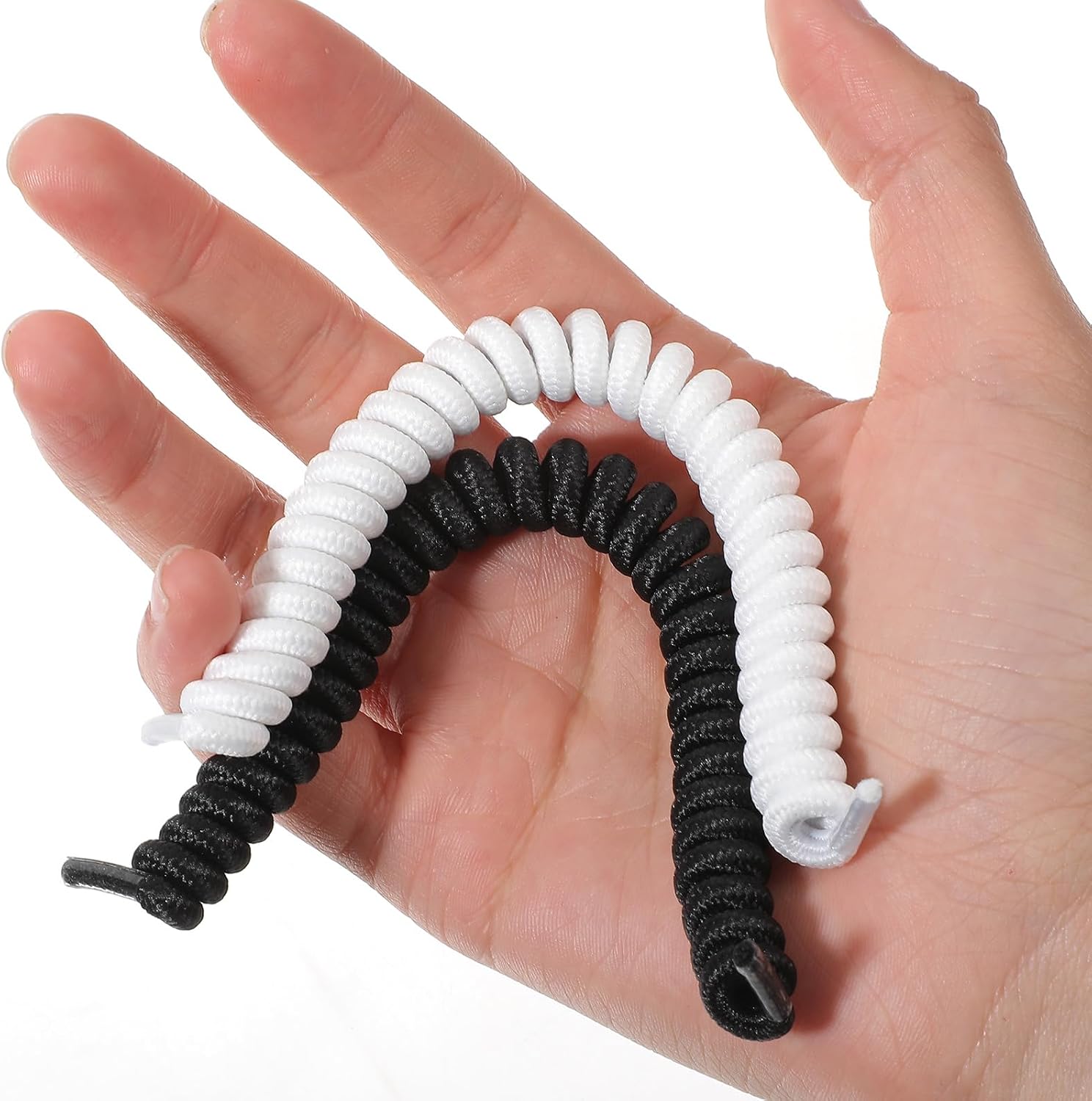 8Pcs Sun String Visor Cord Curly Shoelaces Replacement Elastic | Polyester-blend Anti-Fall Elastic Spring Shoe Laces Closure type No-Tie for Foam Sun Hat Sports Shoes Sneaker
