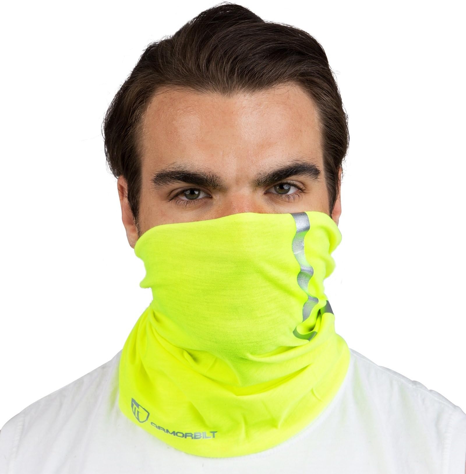 High Visibility Reflective Safety Face Clothing - Neck Gaiter, Bandana Dust Mask, Sun Shade Shield, Headwear (YELLOW) (1)