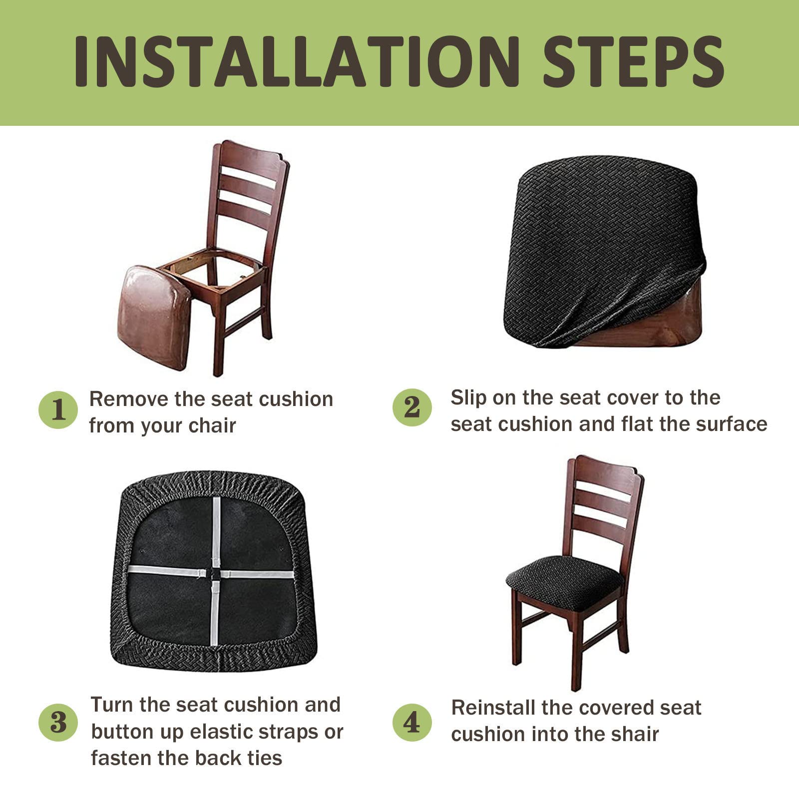 FANSU Housse De Siège De Chaise à Manger 1 2 4 6 Pièces, Housse De