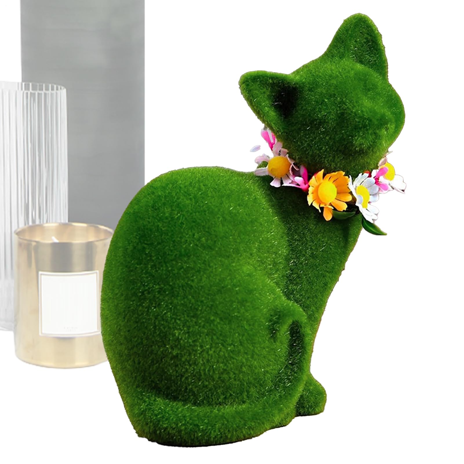 Statue de chat extérieur, ornement en résine durable pour embellir la cour