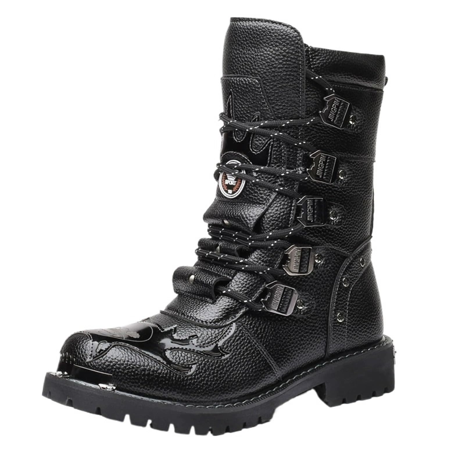 Bottes d'extérieur quatre saisons, chaussures de cyclisme montantes for hommes, bottes décontractées en cuir Pour le travail, le ski et l'extérieur