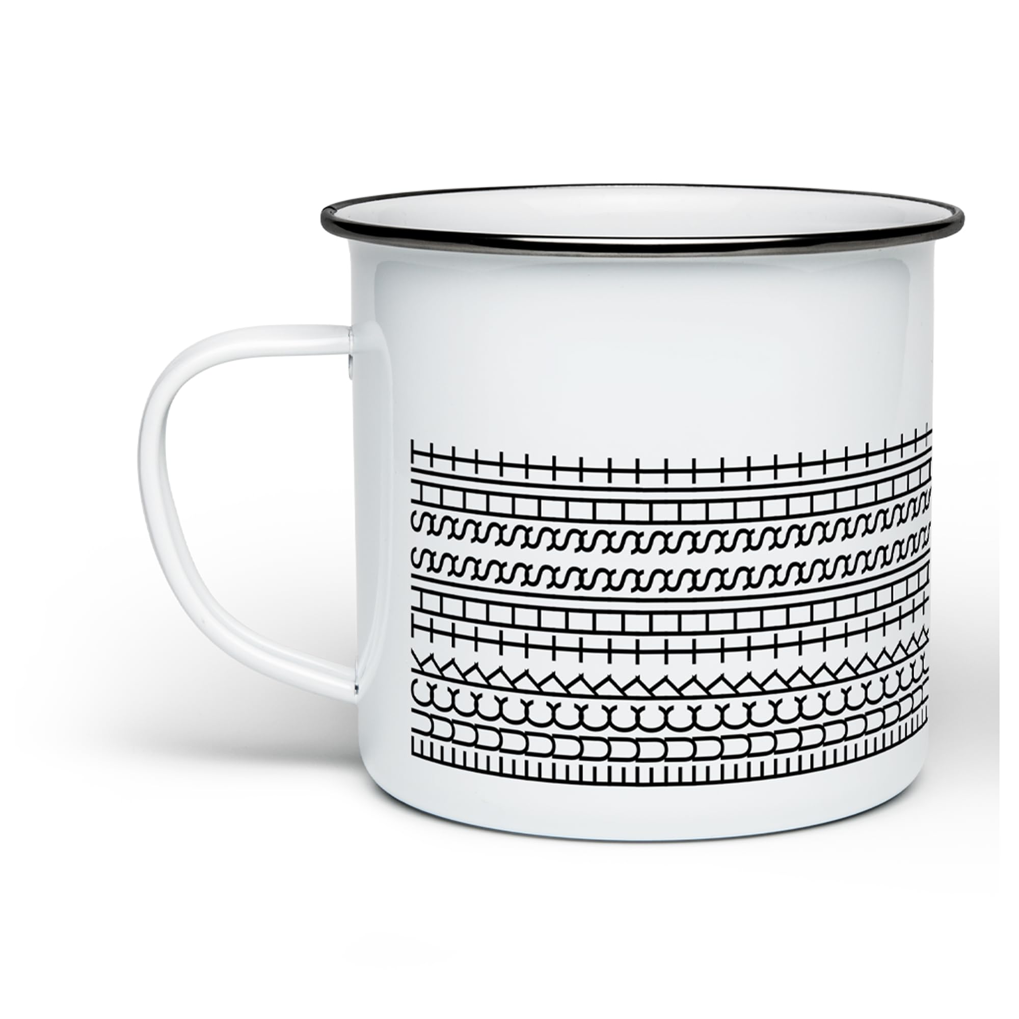 Fuck This Shit Pattern | Funny Gift Idea Cup Tea Coffee | 9oz White Enamel Mug