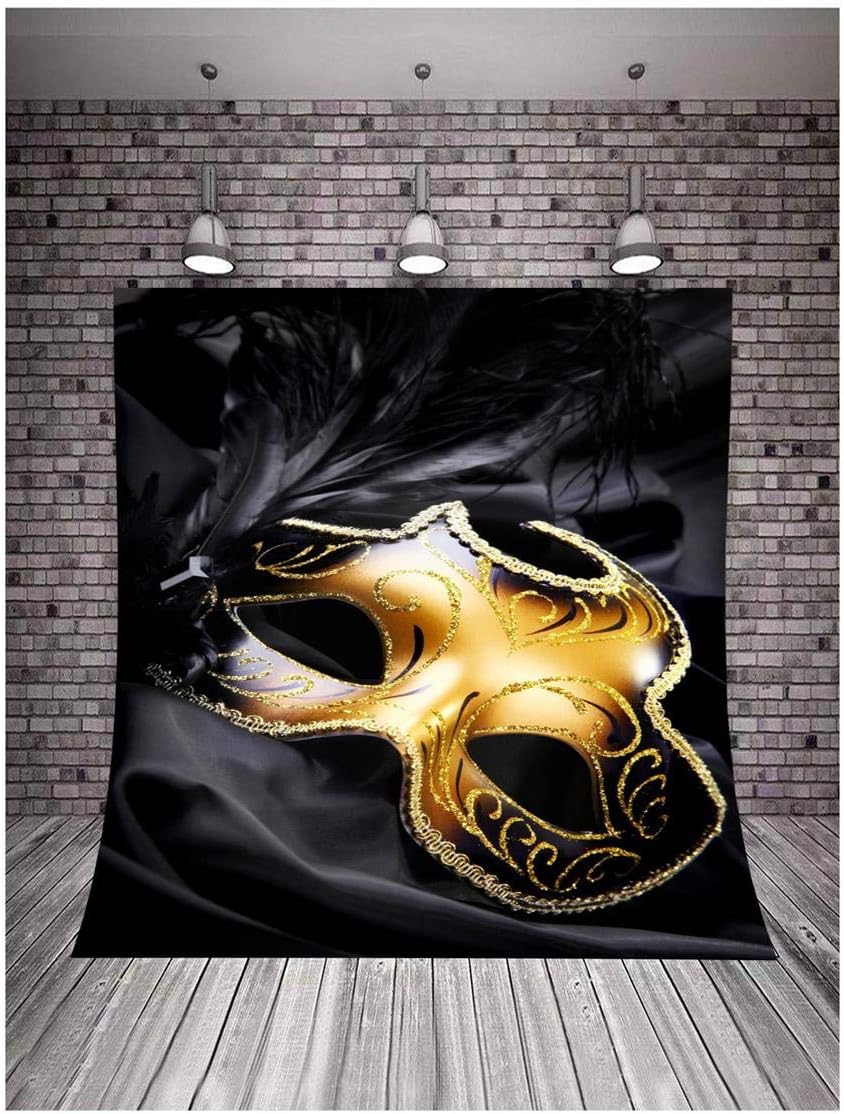 Buy 1 get 1 8 X 10 Masquerade Backdrop for Party, Golden Mask Backdrop, Mask Stage Background for Photography Decoration Free Shipping Offer 8 X 10 Masquerade Backdrop for Party, Golden Mask Backdrop, Mask Stage Background for Photography Decoration