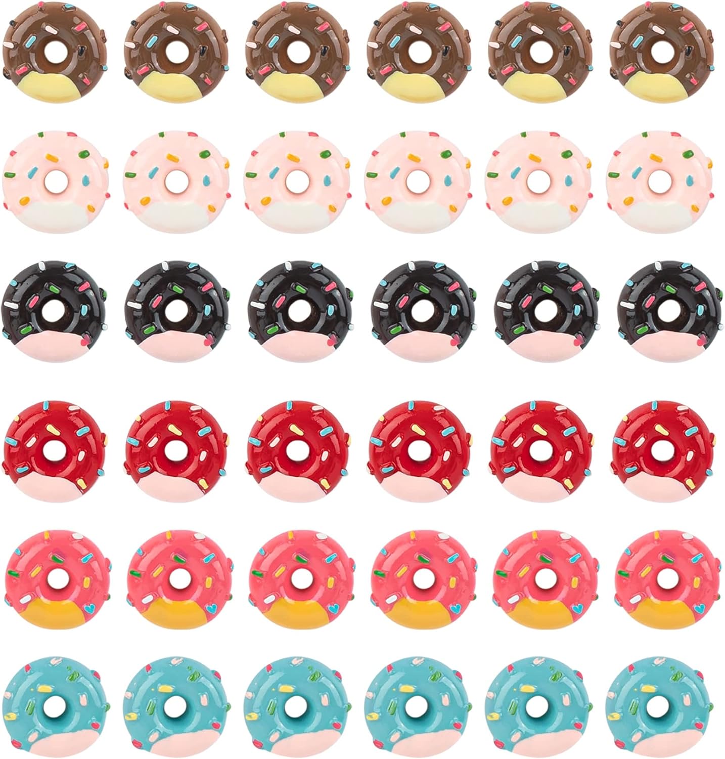 AUEAR Resin Donuts Figurines - Cute Flat Back Donut Ornaments & Charms for DIY Making Handicraft Accessories
