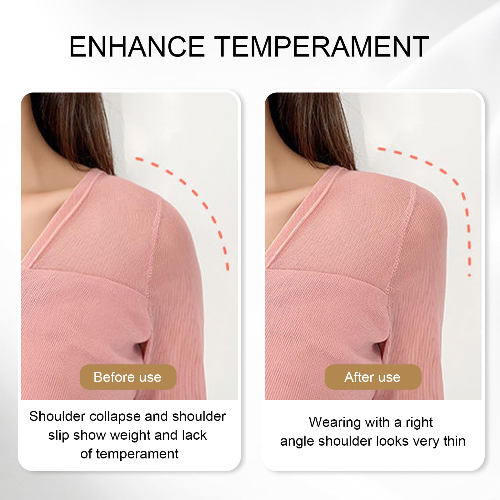 Homirty Épaulettes Adhésives Invisibles Push-Up – 1 Paire Réutilisable, Antidérapante & Respirante Pour Épaules Parfaites (Chair)