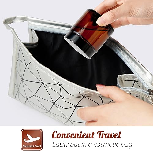 Miniatura 4 de Hoa Kinh - Tarros de 4 onzas con tapas, paquete de 12 frascos de vidrio ámbar con tapas, recipientes vacíos para cosméticos, tarro de vidrio redondo