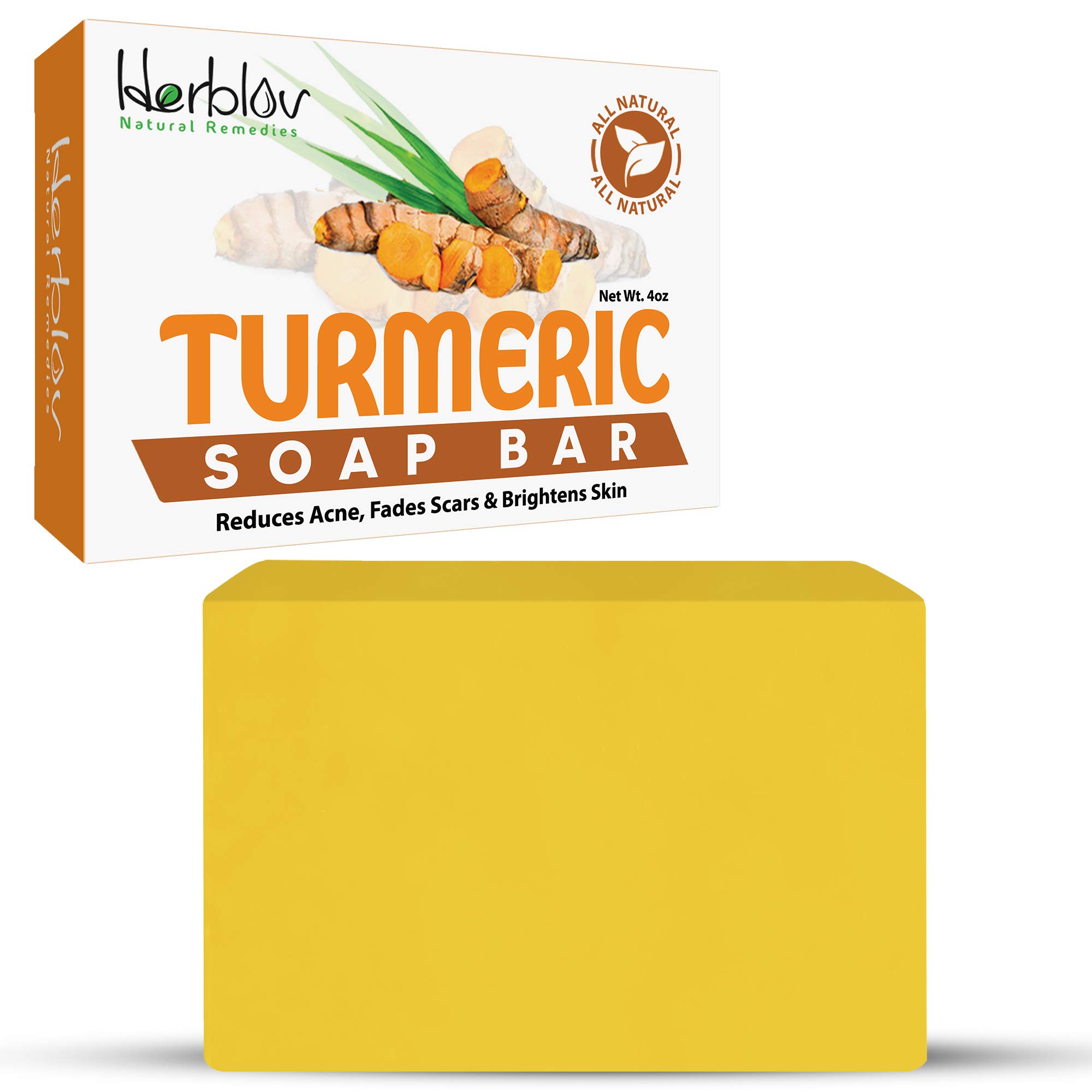 Herblov Turmeric Soap Bar for Face & Body Natural Turmeric Skin Soap