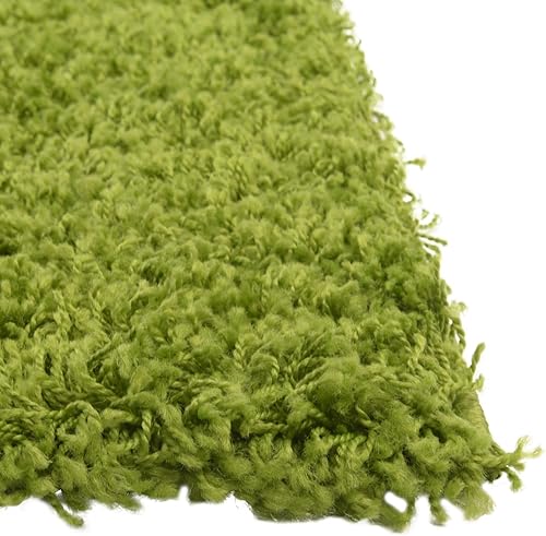 Miniatura 4 de Rugs.com - Alfombra de la colección Über Cozy Solid Shag  Alfombra de pelo verde hierba de 9 x 12 pies perfecta para salas de estar, comedores