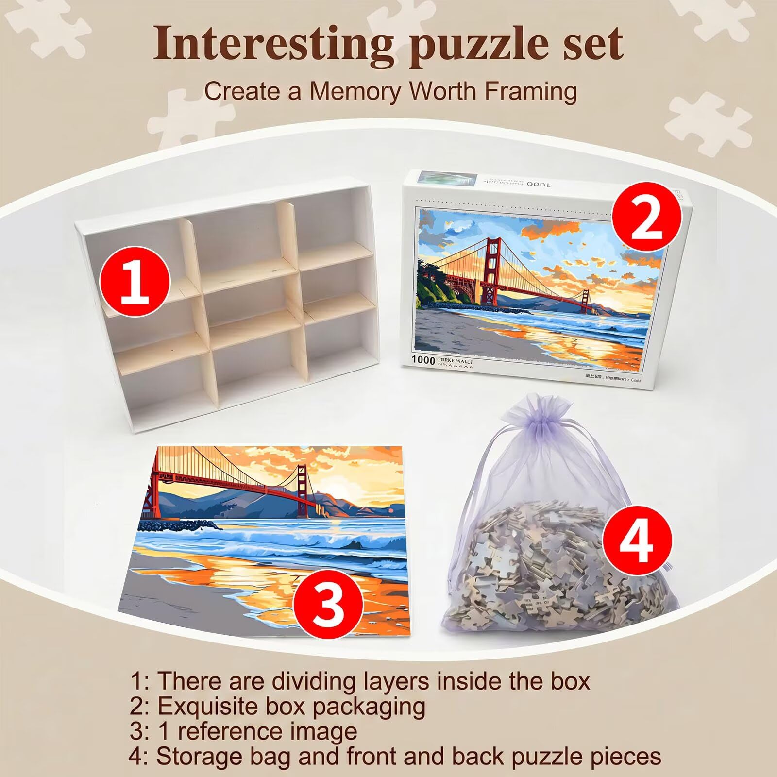 Puzzle 1000 Pezzi Classici, Puzzle ponte Cartone animato 75 x 50 cm, Gioco Educativo e Antistress in Legno con Poster Incluso, Ttività DIY per Famiglia, Regalo per Appassionati, Decor Parete, f0-832