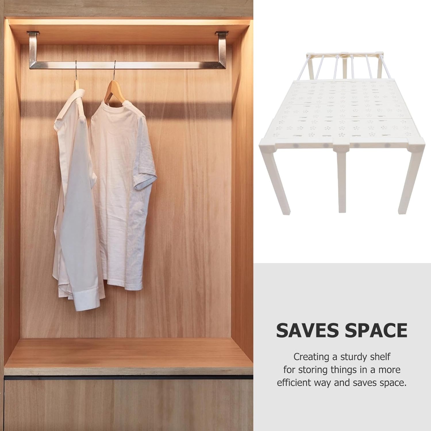 Storage Supplies Laundry Room Shelves Wear-resistant Closet Shelf Closet Organizer Shelf Closet Organizer Shelves Convenient Shelf Household Closet Organizer Closet Storage Shelves