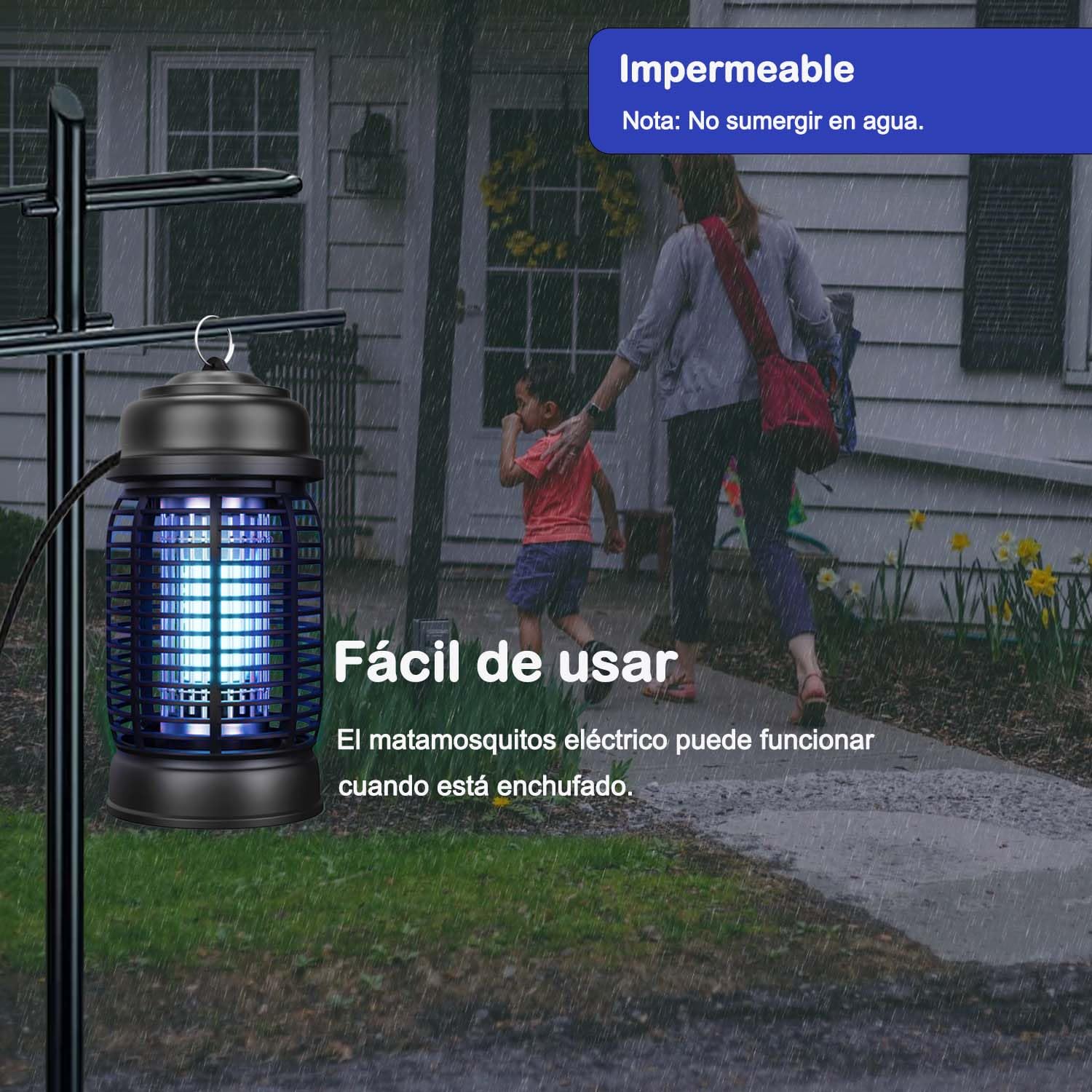 Lámpara Antimosquitos Electrico, 20W 3000V UV Mata Mosquitos Electrico Impermeable Matamosquitos para Interior y Exterior