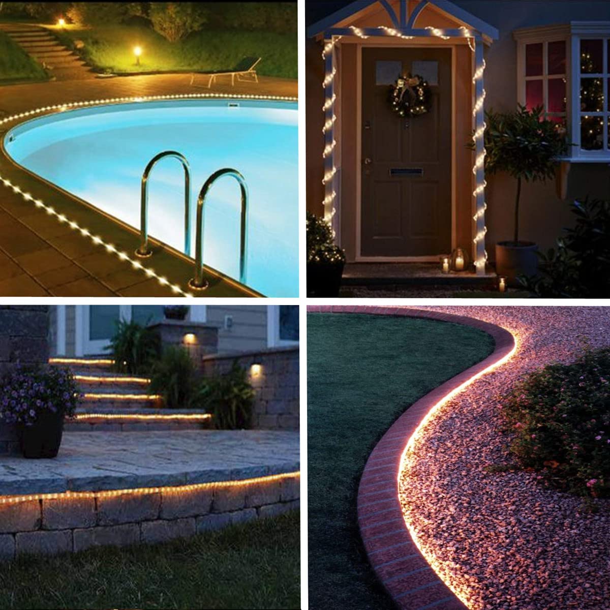 Luci a corda solari da 12 m per esterni, luci solari scintillanti per esterni per la decorazione del giardino di nozze di Natale dell'albero  39