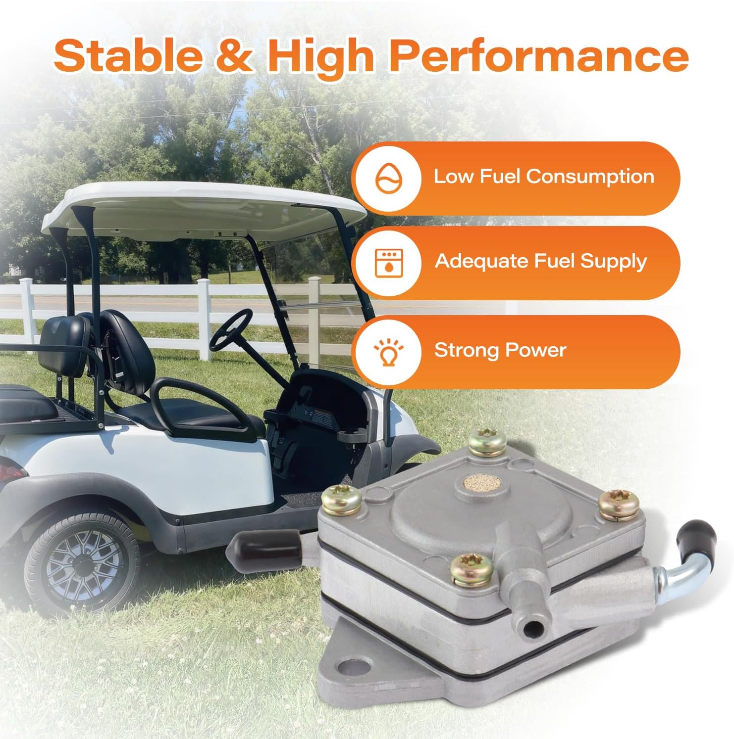 1014523 Fuel Pump Compatible with Club Car Gas Golf Cart DS & Precedent (1984-UP) 290FE 350FE Ka-wasaki Engines Fuel Pump Impulse Kit Repalce# 1014524 49040-2067 FP002 S 5136