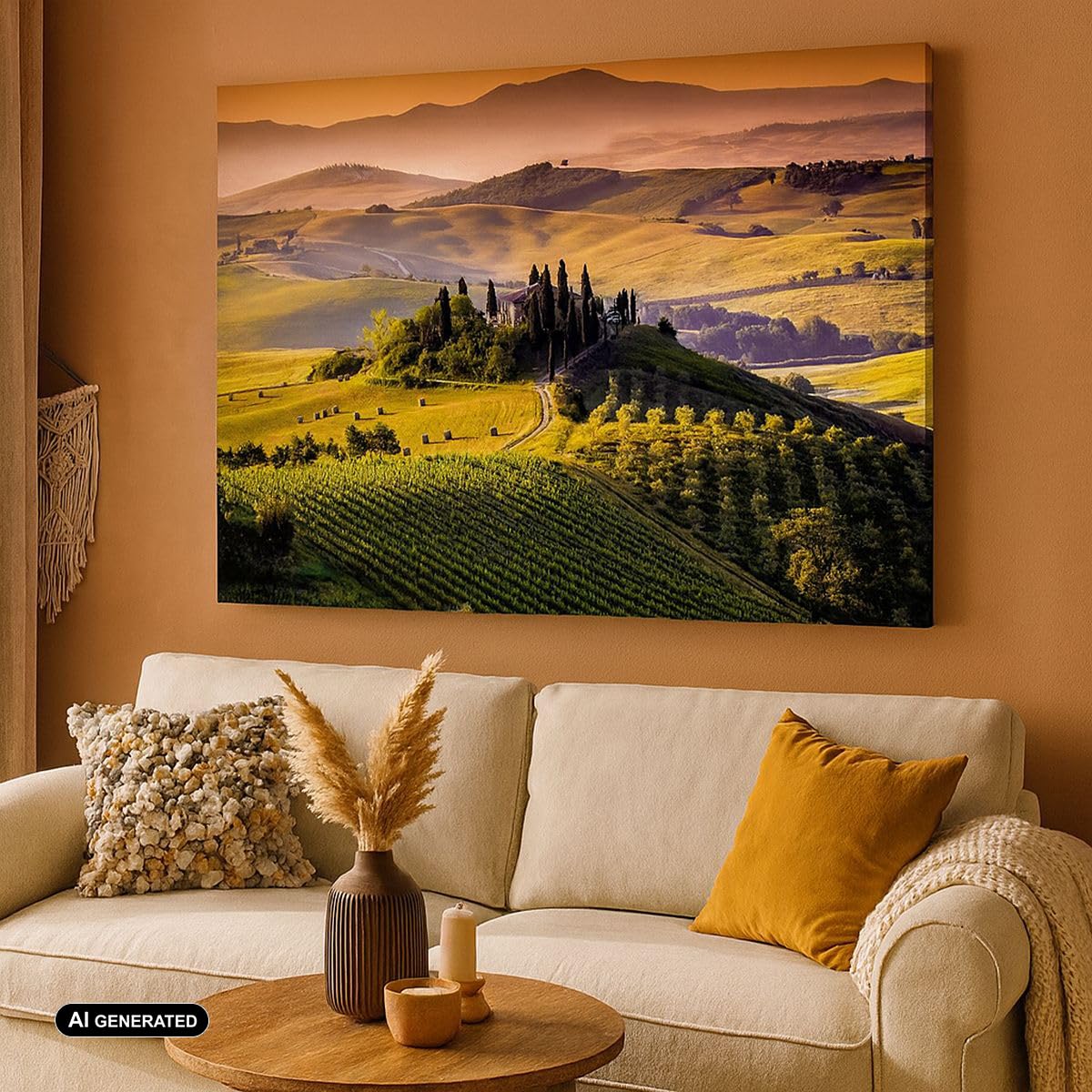 Moderno Quadro su Tela 70x50 cm Stampe da Parete Paesaggi Natura - 2465 | Agricoltura Azienda agricola Toscana Quadro Decorativo 1 pezzo Soggiorno Arte da Parete Decorazione da Parete ARTTOR