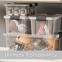 Vista 6 de Superio Clear Storage Box with Lid, 11 Quart Plastic Container Bins for Organizing, Stackable Crates, BPA Free, Non Toxic, Odor Free, Organizers for