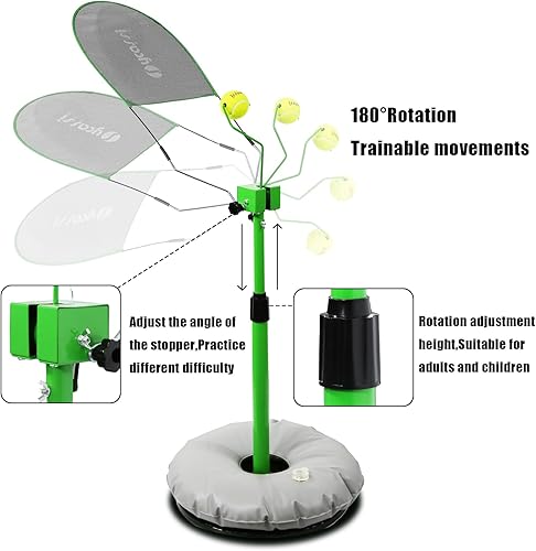 Miniatura 3 de Tenis Topspin Entrenador de tenis portátil Altura ajustable Equipo de entrenamiento de tenis profesional Spinning Accesorios de tenis