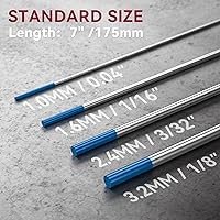Vista 3 de ARCCAPTAIN Electrodo de soldadura TIG de tungsteno, paquete de 10 unidades de 0.04 x 7 pulgadas (azul - 2% lantanado, WL20/EWLa-2)