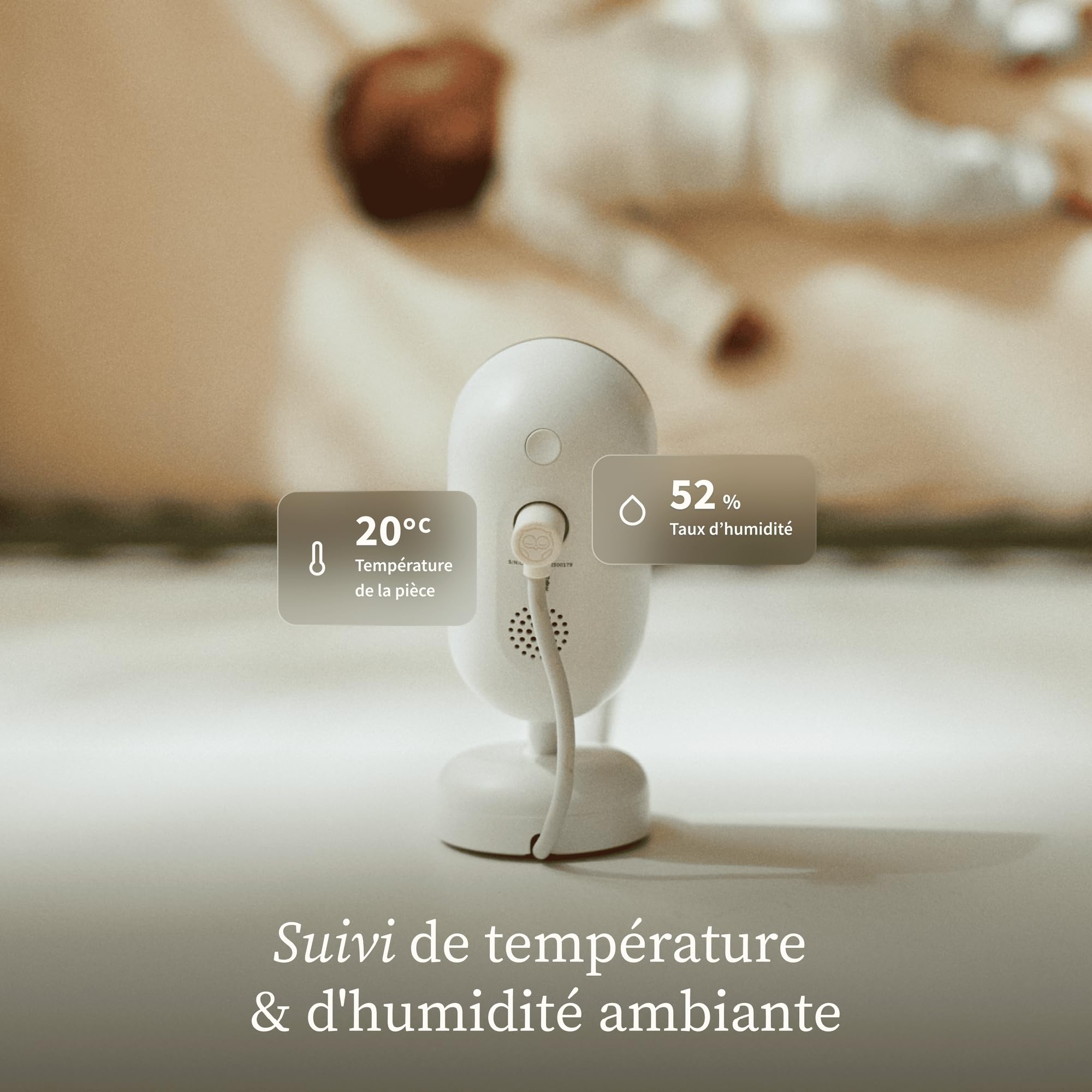Owlet Dream Sight™ - Moniteur vidéo bébé Intelligent HD avec caméra, alertes Pleurs, mouvements et Sons, Suivi température & humidité
