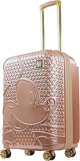 FUL Disney Mickey Mouse 25 Inch Rolling Luggage, Hardside Suitcase with Spinner Wheels, Rose Gold
