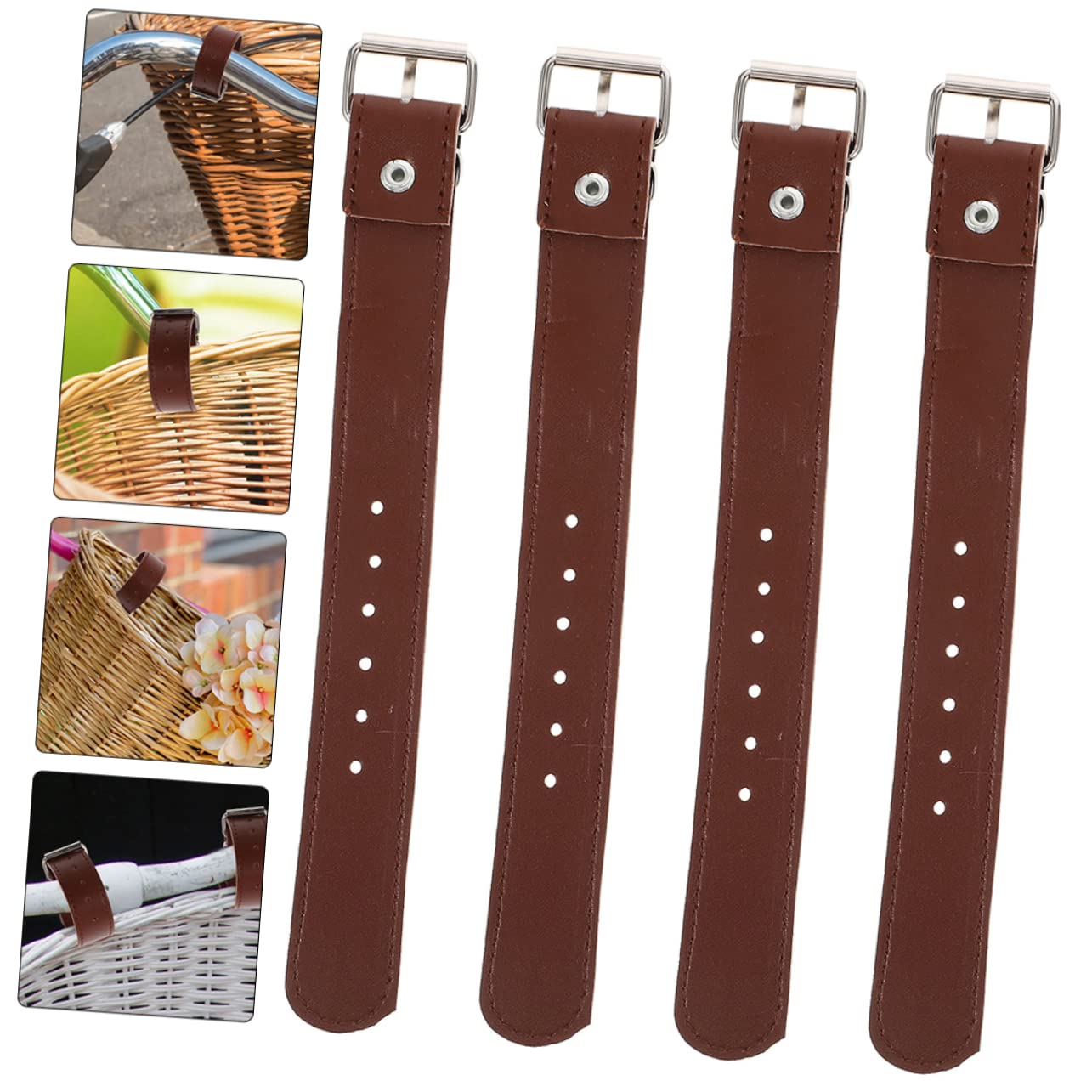 Gogogmee 2Pairs Adjustable Bike Basket Straps for Front and Rear Baskets Durable and Versatile Bike Supplies for Cycling Suitable for Various Bike Models - Image 2