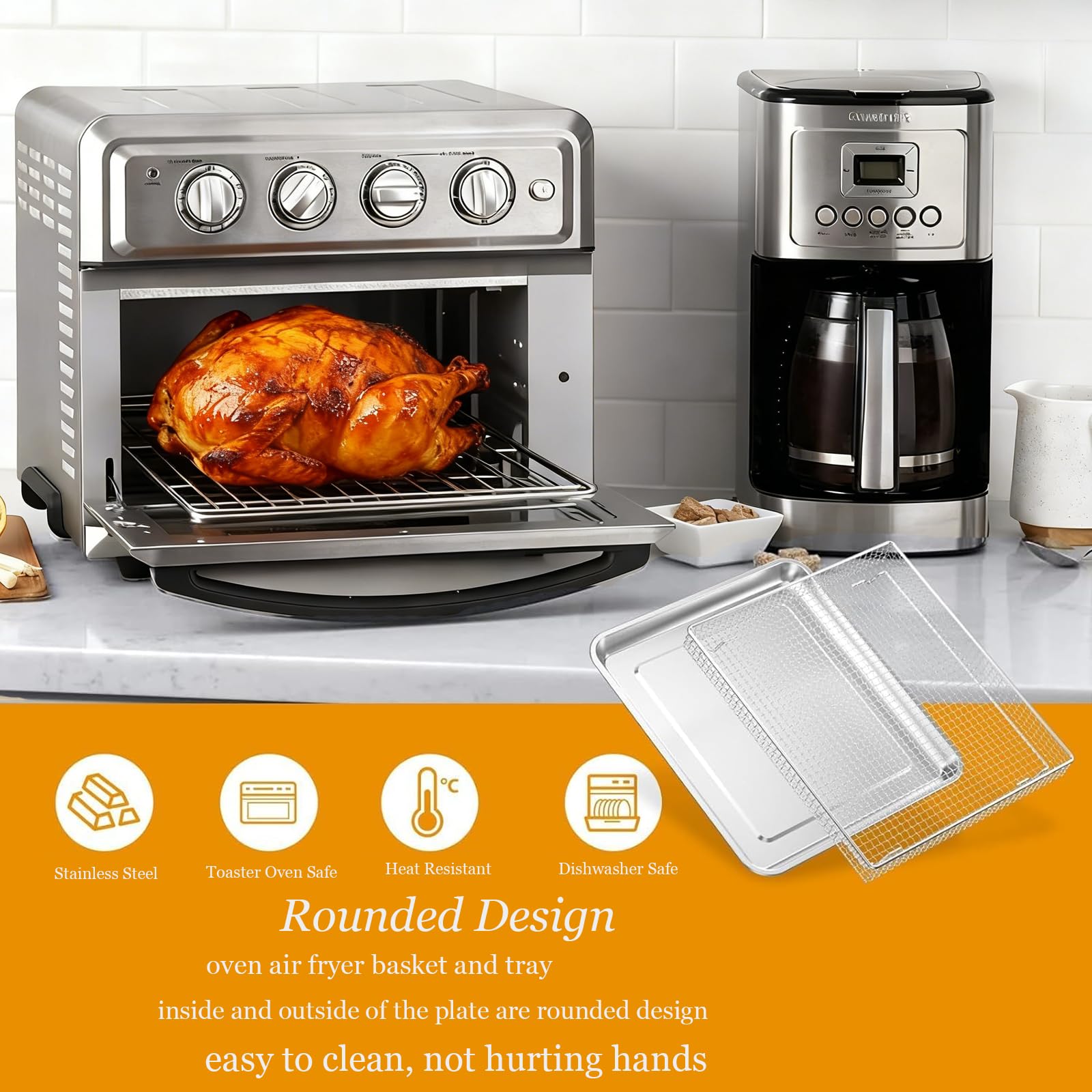 Amazon.com: 2Pcs Stainless Steel Oven Air Fryer Basket and Tray