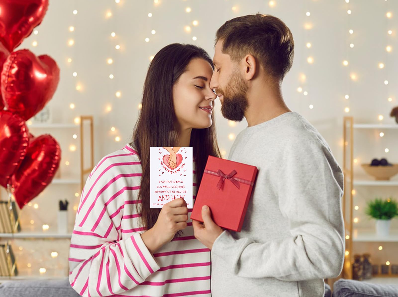 WaaHome Funny Valentines Day Cards For Him Her Boyfriend Girlfriend Husband Happy Valentines Day Gifts Anniversary Day Gifts For Couple Lover Men Kids Love Greeting Card For Friends With Envelopes - View #2