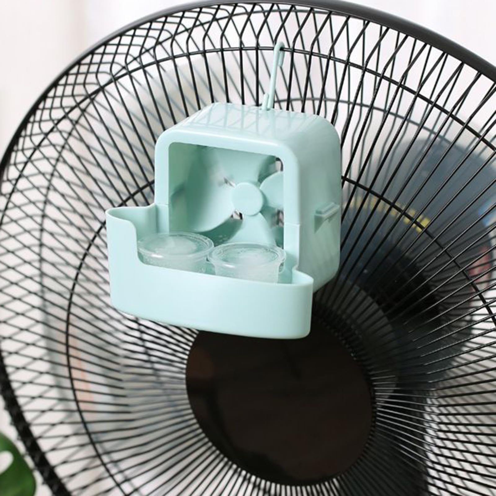 Ventilator Eisbox Aufsatz | Elektrischer Ventilator Eishalter mit Haken - Tragbares Kühlgerät für Outdoor Küche Wohnheim Indoor Sommer Balkon Schlafzimmer Terrasse