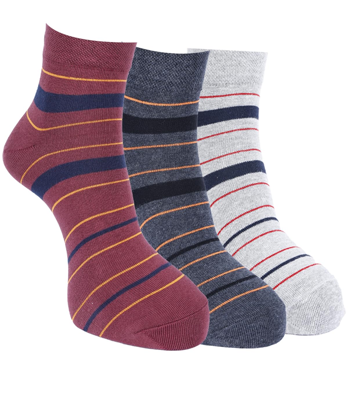 force nxt BY Dollar Socks for Men Solid Ankle Length Cotton Socks, Free Size, Pack of 3 (Multicoloured)-picture-46