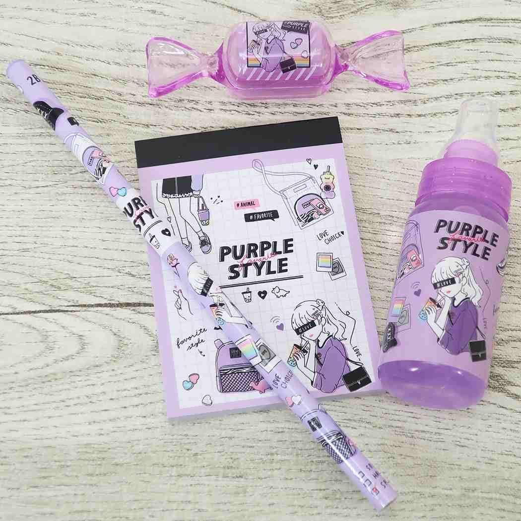 Amazon Co Jp 文房具セット プチ ギフトセット Purple Style クラックス プレゼント ステーショナリー グッズ 通販 文房具 オフィス用品
