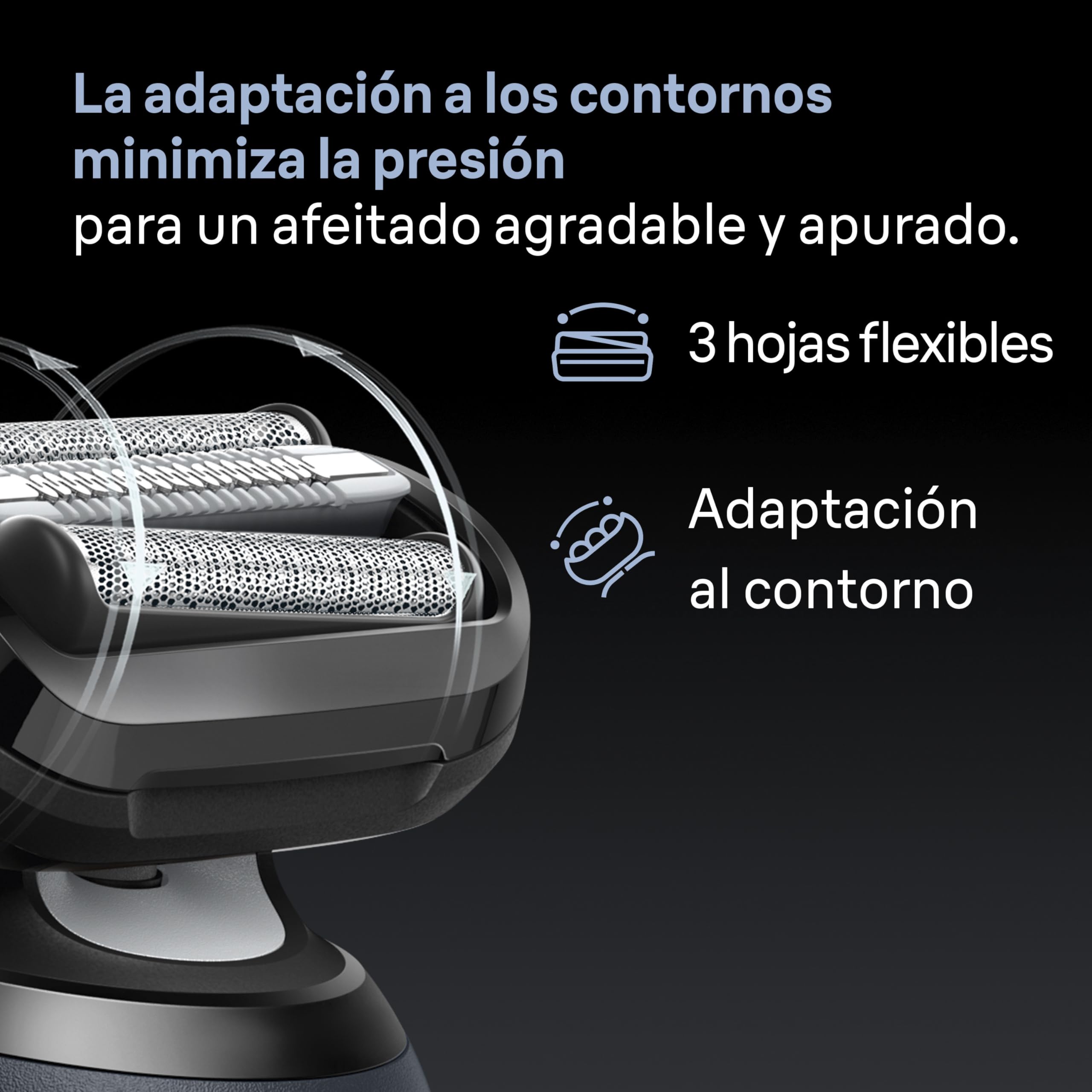 Braun Series 6 Afeitadora Eléctrica Hombre, 62-S7650CC,Plata | Máquina de Afeitar Barba con 2 Modos de Afeitado, 2 Accesorios de Rasurado, Centro de Limpieza, Estuche de Viaje