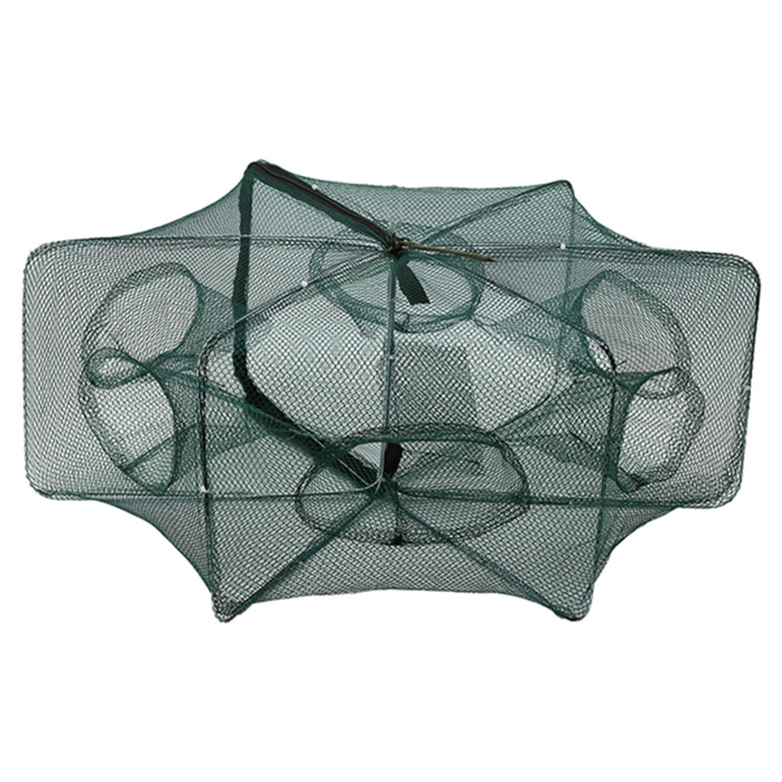 Red de Trampas para Cebo de Pesca, 6/12 Agujeros Red de Pesca Automática Jaula para Camarones Nylon Plegable Trampa para Cebo de Pesca Cangrejo Trampa para Peces Accesorios