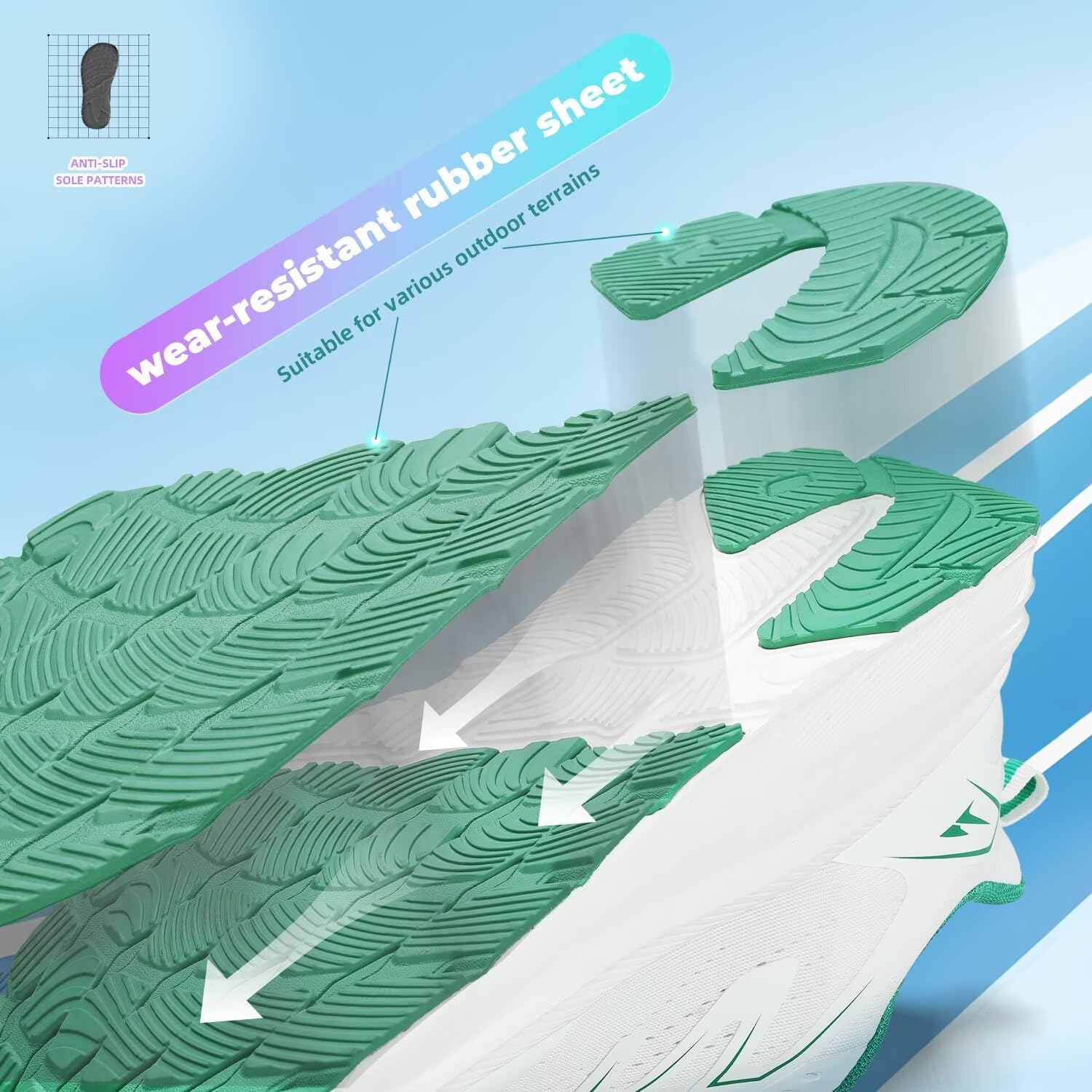 KDN Men's Wide Toe Box Shoes Cushioned Road Running Shoes Non Slip Mens Walking Sneakers for Wide Feet Comfortable Athletic Gym Workout Shoes Wide Width - Image 5