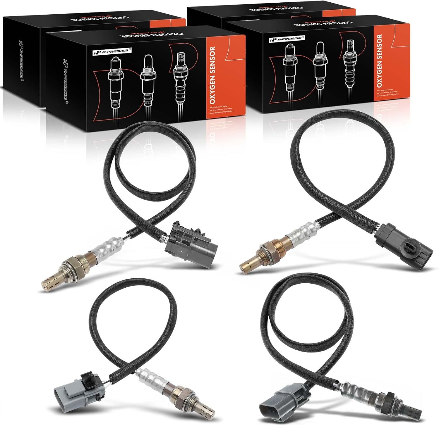 A-Premium O2 Oxygen Sensor Compatible with Infiniti Qx4 1997-2000 & Nissan Pathfinder 1996-2000 V6 3.3L, Upstream and Downstream, 4-PC Set, Replace# 226A10W002, 226A00W000, 226910W000, 2269064Y10