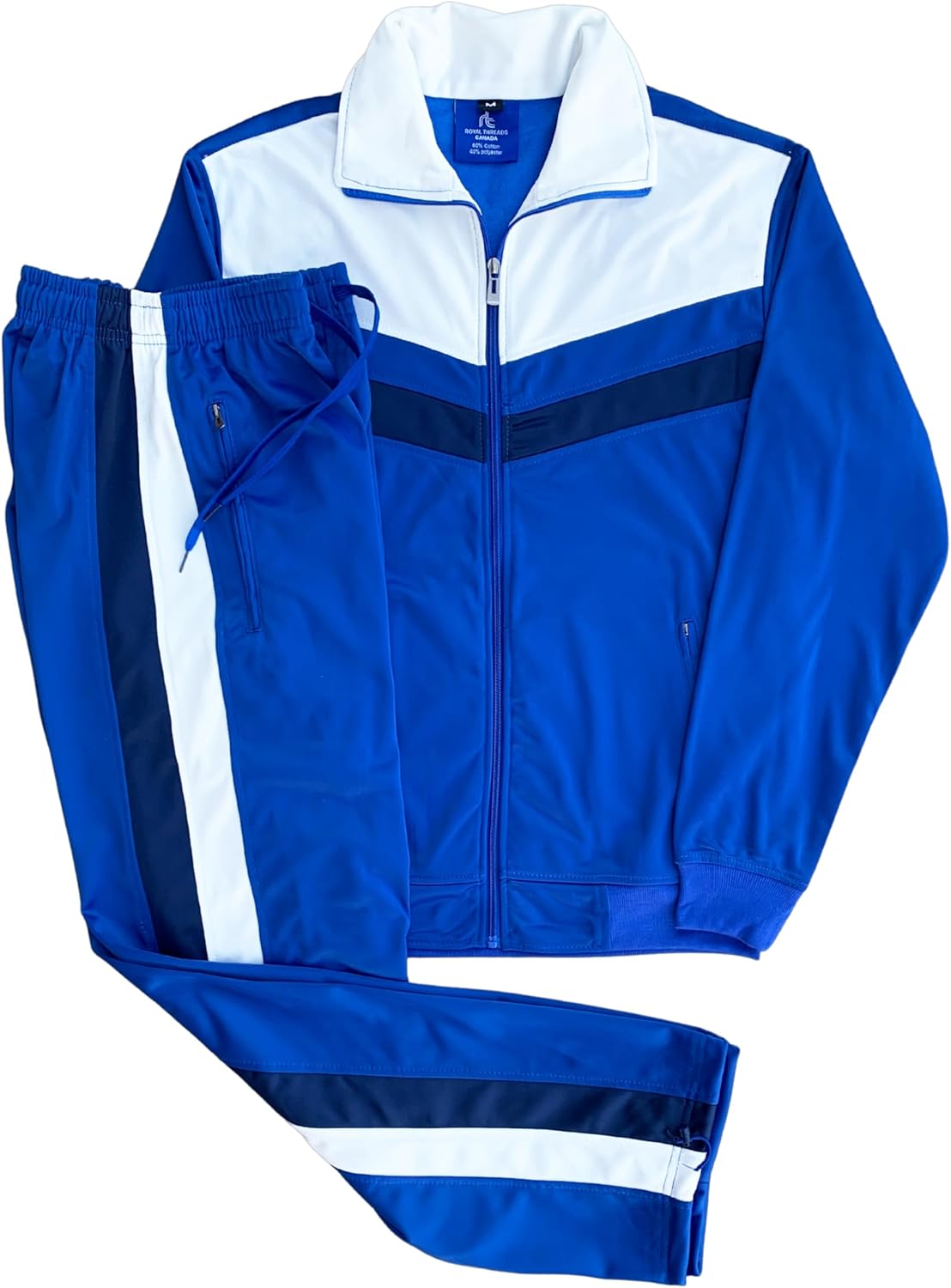 Men's Tracksuit Warm-Up 2-piece Retro Style Track Jacket & Pants Matching Set