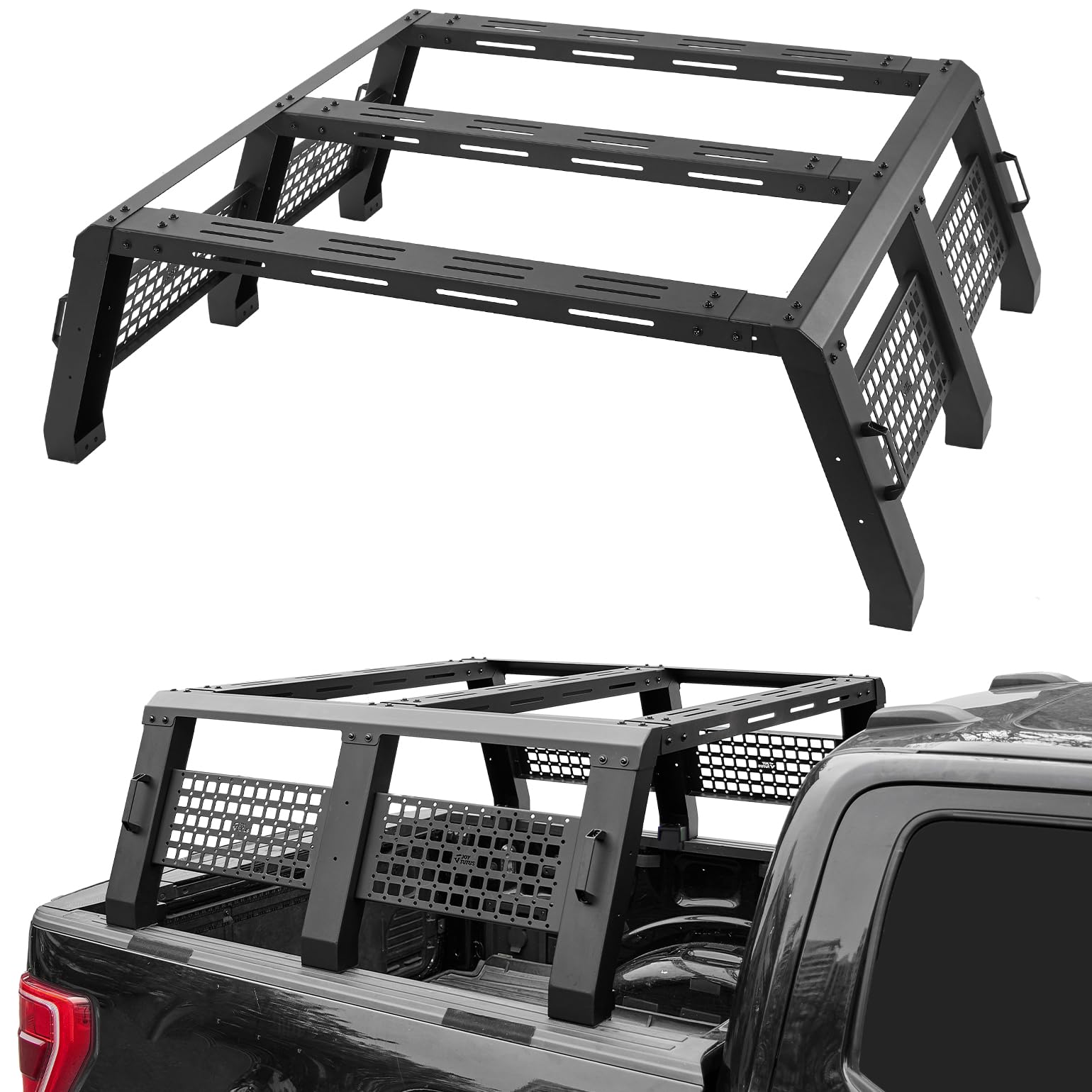 JOYTUTUS Full Size Truck Bed Rack with Molle Panels