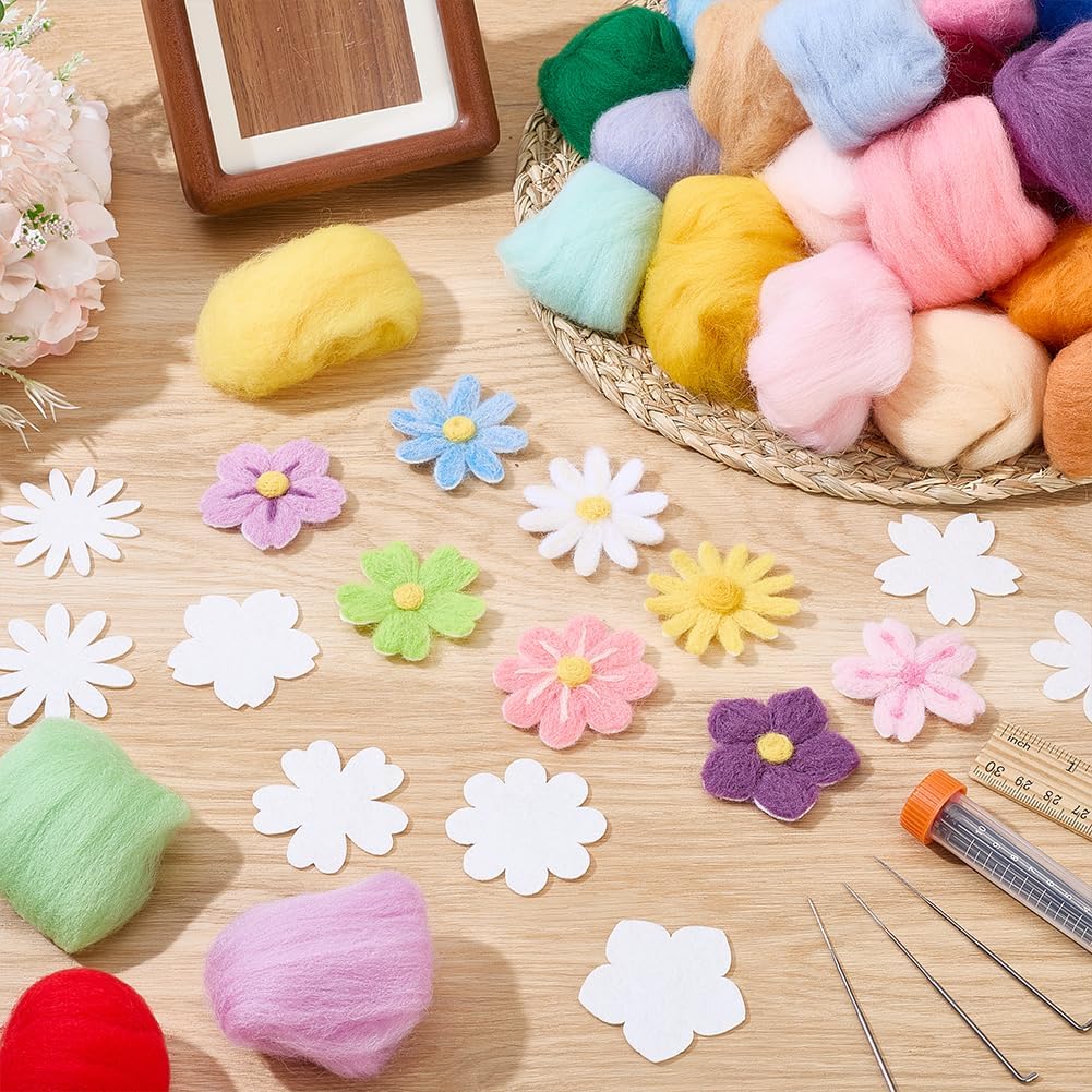 ORIGACH 32 Set Flower Needle Felting DIY Kits for Beginner
