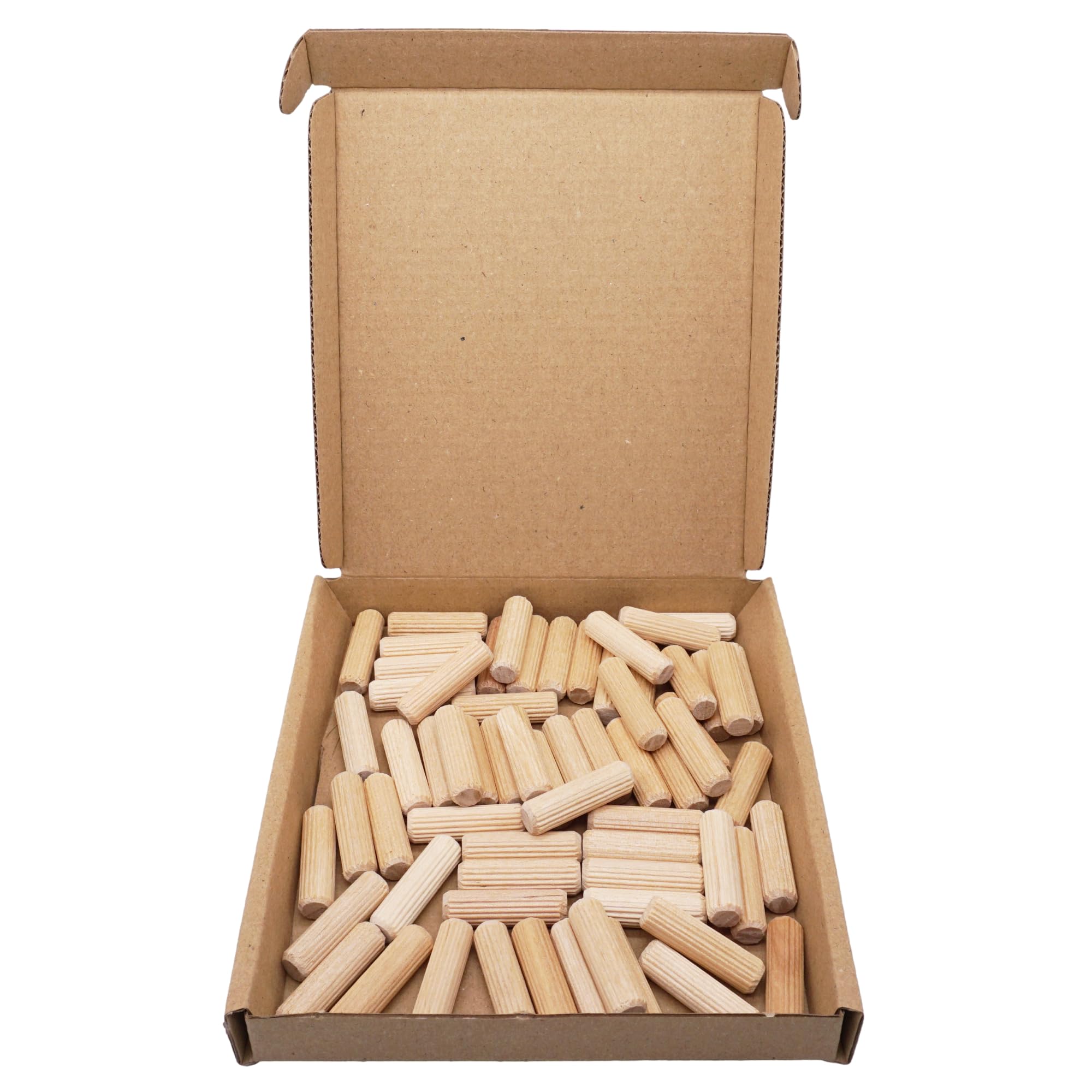 SKIR'CO (50 pcs) Wooden Dowels 8 x 28 mm, Grooved Wood Plugs, Ribbed Pins for Furniture Grooved Dowels - Image 4